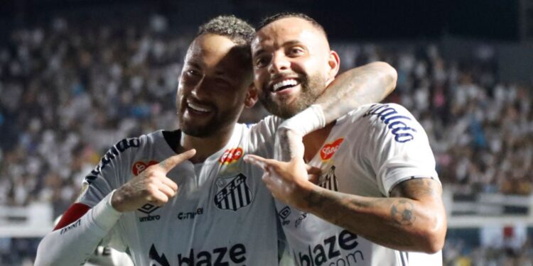 Neymar e Guilherme em ação pelo Santos