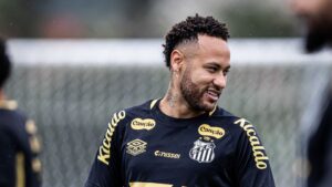 Neymar Jr em treino do Santos FC
