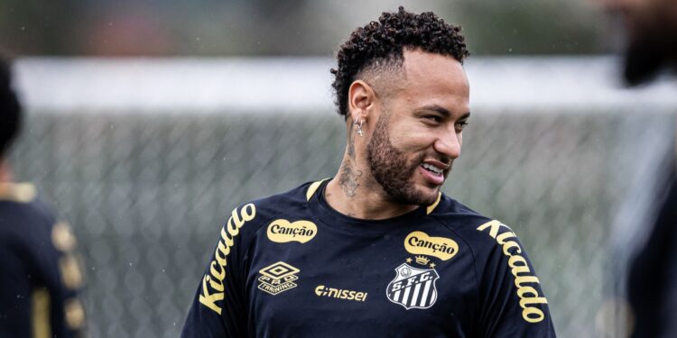 Neymar Jr em treino do Santos FC