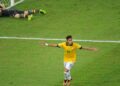 Jogador de futebol Neymar Jr comemorando gol pela seleção brasileira - Créditos: depositphotos.com / A.Paes