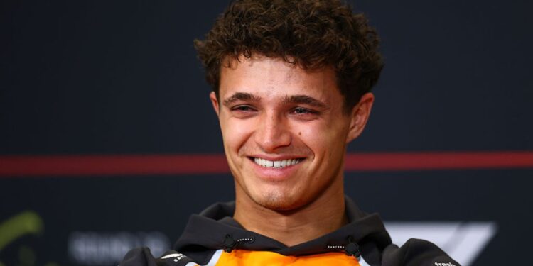 Lando Norris em coletiva de imprensa