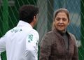 Palmeiras: Leila Pereira conversando com Abel Ferreira