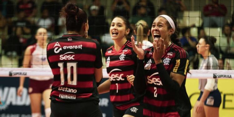 Sesc RJ Flamengo em ação na Superliga