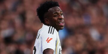 Vini Jr em ação pelo Real Madrid