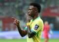 Vini Jr comemorando gol pela Seleção Brasileira
