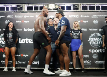 André Monstro e Junio Mendes disputam o cinturão dos pesados - Foto: Leonardo Fabri