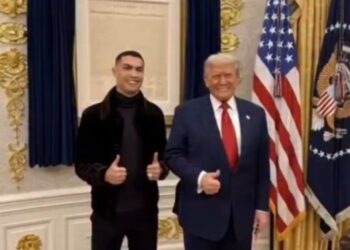 Encontro simbólico que reúne dois dos nomes mais influentes do esporte e da política mundial - Créditos : Divulgação Instagram @realdonaldtrump
