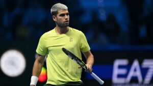Alcaraz em ação no ATP Finals