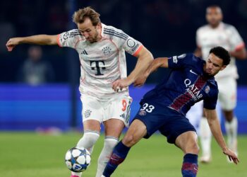 Lance do jogo entre PSG x Bayern