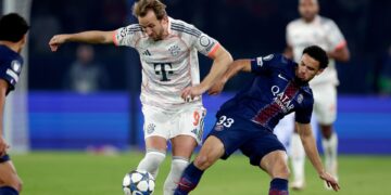 Lance do jogo entre PSG x Bayern