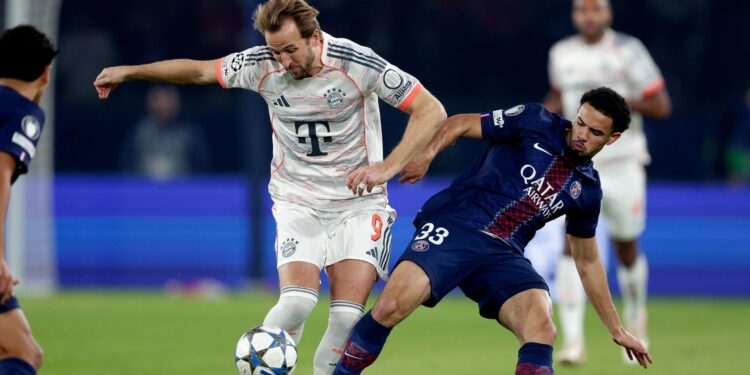 Lance do jogo entre PSG x Bayern