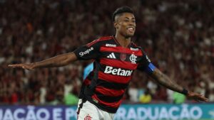 Bruno Henrique durante jogo do Flamengo