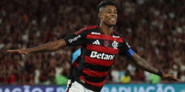 Bruno Henrique durante jogo do Flamengo
