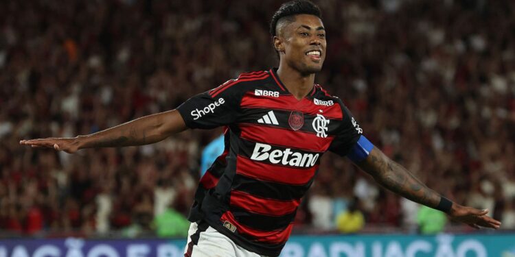 Bruno Henrique durante jogo do Flamengo