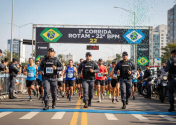 Evento esportivo que promove integração entre comunidade e forças de segurança.