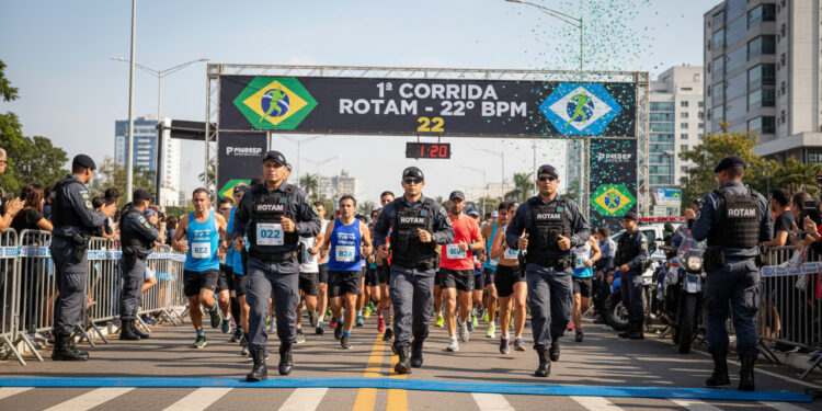 Evento esportivo que promove integração entre comunidade e forças de segurança.