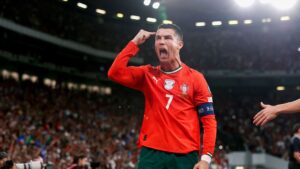 Cristiano Ronaldo durante jogo da seleção de Portugal