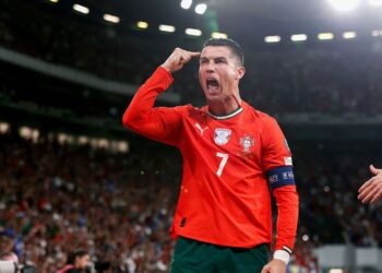 Cristiano Ronaldo durante jogo da seleção de Portugal