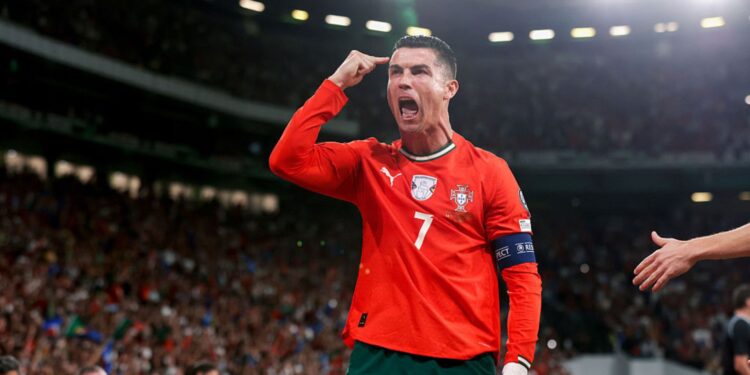 Cristiano Ronaldo durante jogo da seleção de Portugal