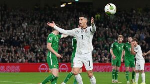 Cristiano Ronaldo durante jogo de Portugal