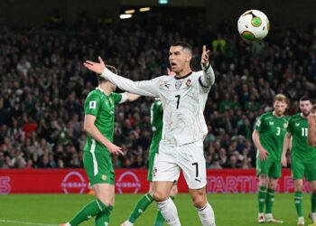 Cristiano Ronaldo durante jogo de Portugal