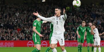 Cristiano Ronaldo durante jogo de Portugal