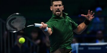 Novak Djokovic em ação no ATP de Atenas