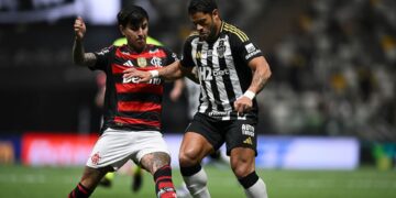 Lance do jogo entre Flamengo e Atlético-MG