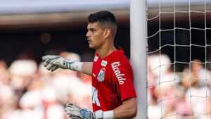 Gabriel Brazão em ação pelo Santos