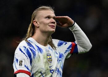 Haaland comemora vitória da Noruega