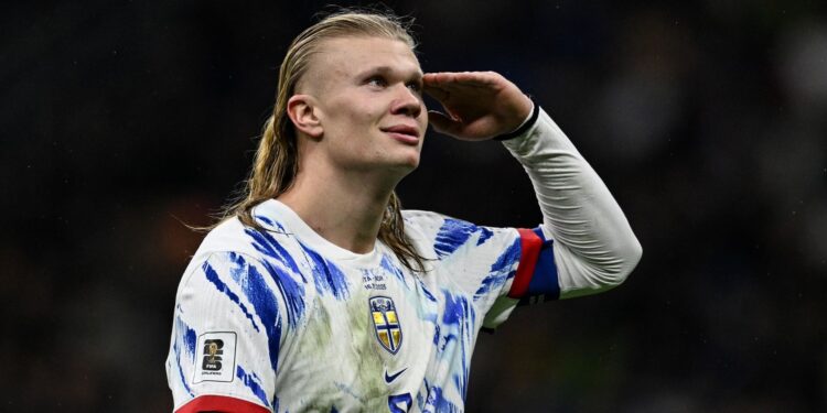 Haaland comemora vitória da Noruega