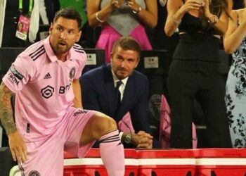 Messi pelo Inter Miami enquanto Beckham o observa - Fonte: Instagram/@davidbeckham