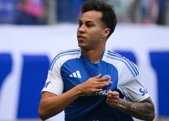 Kaio Jorge comemorando gol pelo Cruzeiro