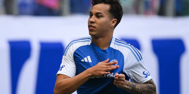 Kaio Jorge comemorando gol pelo Cruzeiro