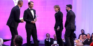 Rafael Nadal ao lado de jogadores do Real Madrid