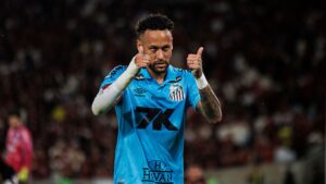 Neymar durante jogo do Santos