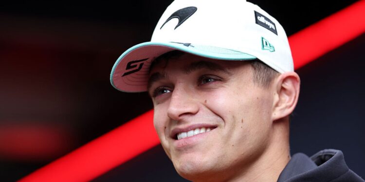 Lando Norris durante coletiva antes do GP de São Paulo