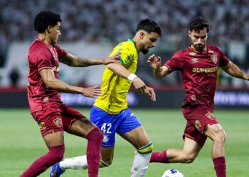 Lance do jogo entre Palmeiras e Fluminense