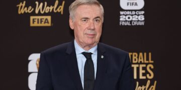 Ancelotti no sorteio da Copa do Mundo
