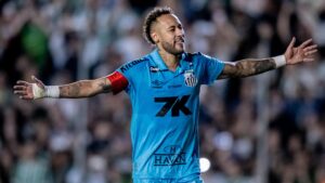Neymar comemora gol contra o Juventude; camisa vai a leilão