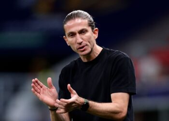 Filipe Luis na partida do Flamengo contra o Pyramids