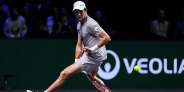 João Fonseca durante partida de tênis