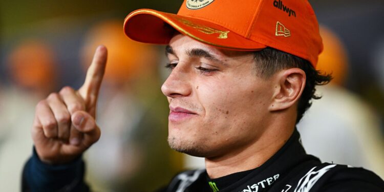 Lando Norris após ser campeão mundial de Fórmula 1
