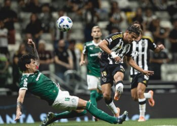 Lance do jogo entre Atlético-MG e Palmeiras