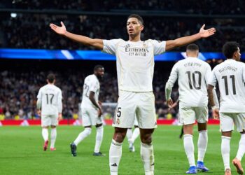 Bellingham comemorando gol pelo Real Madrid