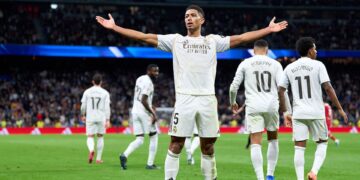 Bellingham comemorando gol pelo Real Madrid