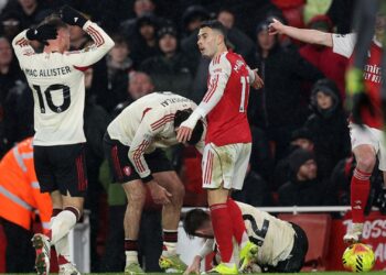 Gabriel Martinelli se envolveu em polêmica na partida entre Arsenal e Liverpool