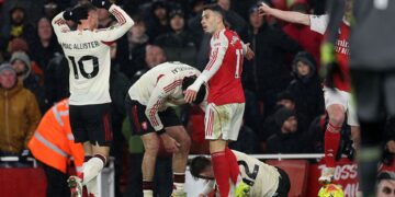 Gabriel Martinelli se envolveu em polêmica na partida entre Arsenal e Liverpool