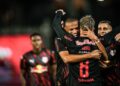 Lance do jogo entre RB Bragantino e Corinthians