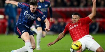 O Arsenal ficou no empate com o Nottingham Forest pela Premier League